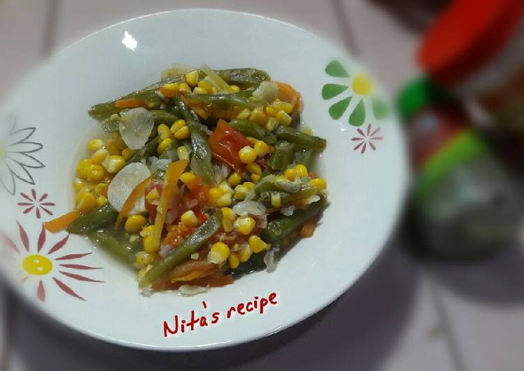 Langkah memasak Tumis buncis jagung manis yang Enak
