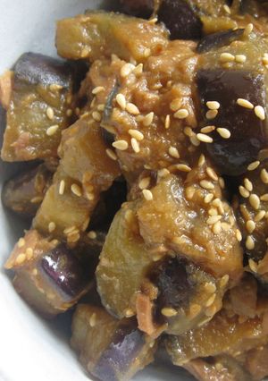 A picture of Microwaved Eggplant & Tuna (Sweet Miso).
