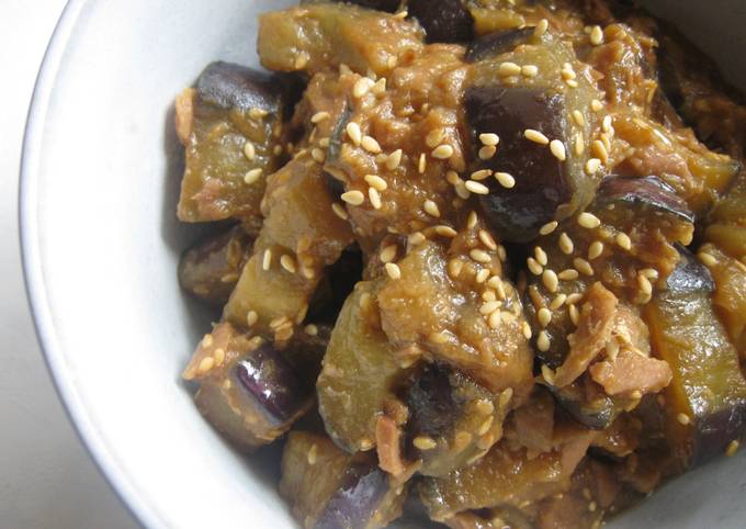 Microwaved Eggplant & Tuna (Sweet Miso)