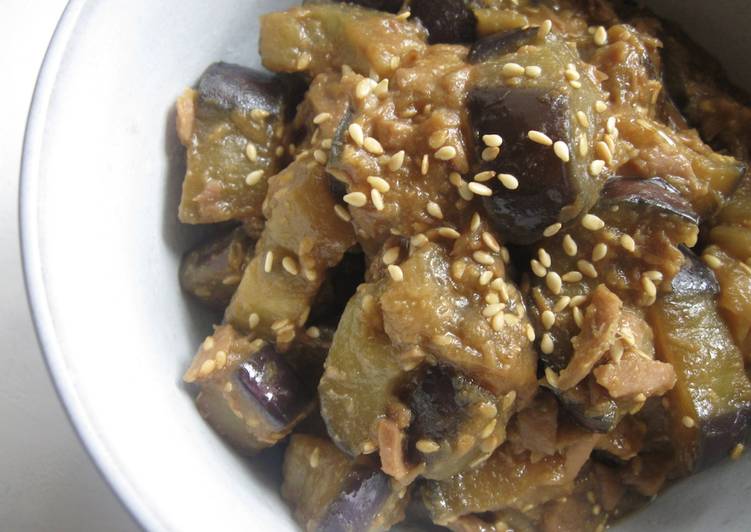 Simple Way to Prepare Favorite Microwaved Eggplant &amp; Tuna (Sweet Miso)