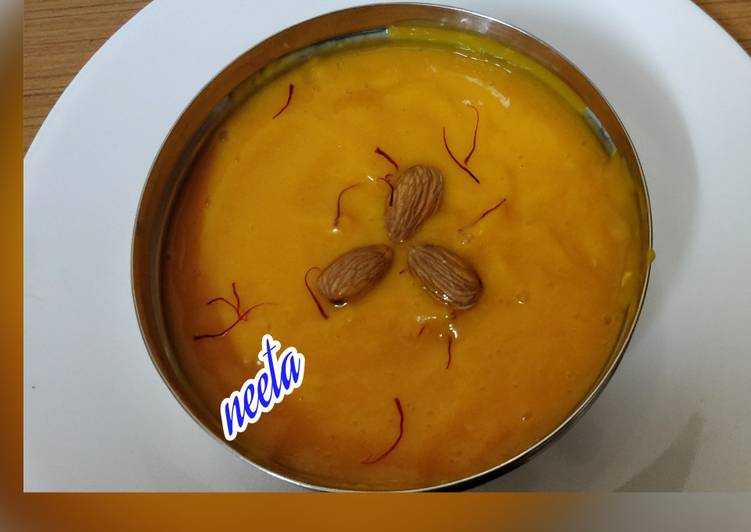 Recipe of Tasty Almond Mango and Kesar Aamras
