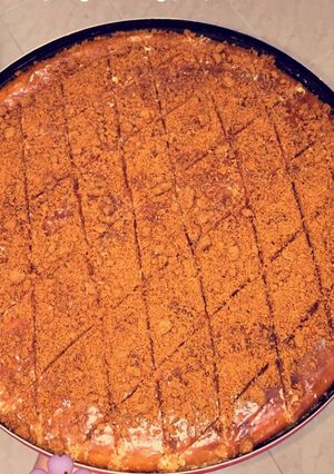 صورة لوصفة بسبوسة اللوتس 🍴🌸