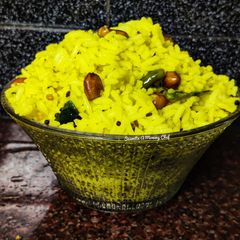 A picture of Lemon rice from leftover rice.