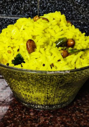 A picture of Lemon rice from leftover rice.