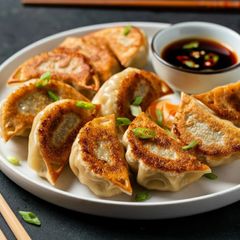 A picture of Khuushuur (fried meat pastry) (Mongolia).