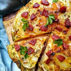 A picture of Spanish Omelette With Crispy Chorizo.