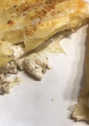 Une photo de Feuilleté poulet champignon sauce boursin cuisine