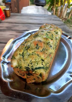 Une photo de Le cake chèvre/épinards