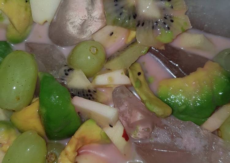 Cara memasak Sup Buah segar 🥑🥝🍎🍇  yang Lezat