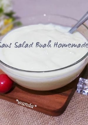 Foto resep Saus Salad Buah lumer Homemade (tanpa mayonaise, SKM & yogurt)