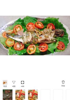 Hình của món Cá ba sa nướng giấy bạc giã chiến.
