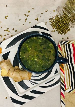 A picture of Green moong soup.
