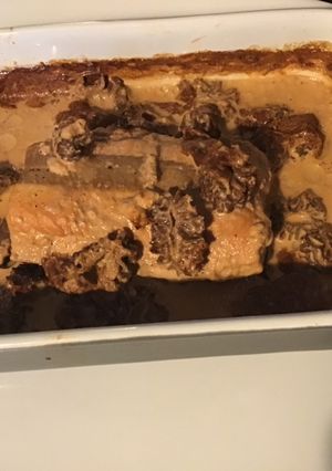 Une photo de Pavés de saumon sauvage aux morilles