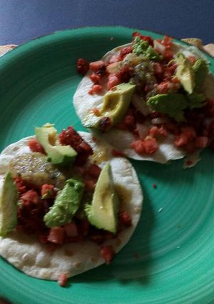 Una foto de Chuleta ahumada picada y chorizo ideal para tacos
