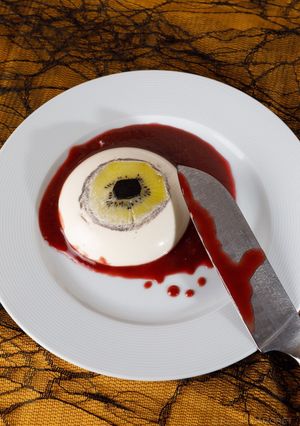 Une photo de Œil sanglant panna cotta