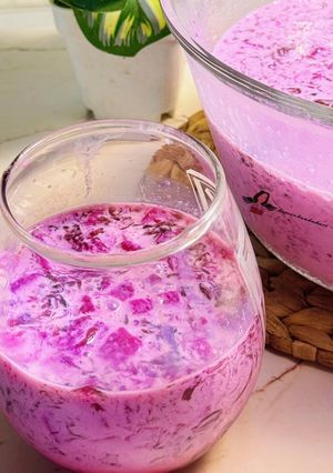 Foto resep Es Jelly Milk Buah Naga