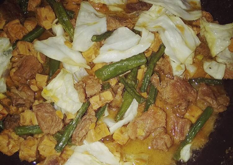 Cara Membuat Daging tempe bumbu rempah kecap Anti Gagal