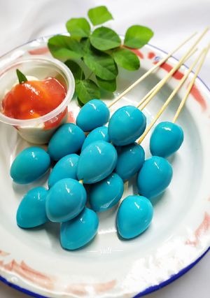 Foto resep Telur puyuh biru
