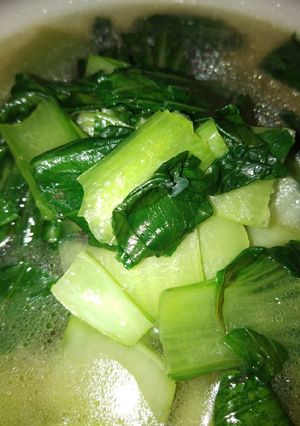 Foto resep Cah sawi daging bawang putih simple..