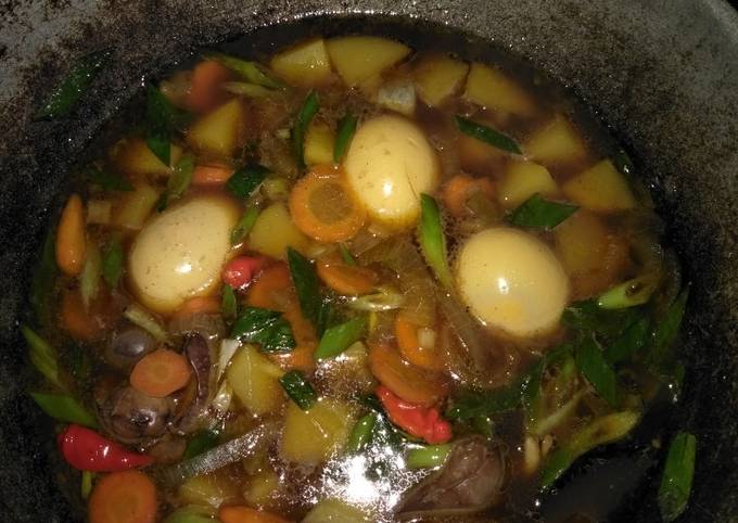 Semur kentang + telur + ati ampela