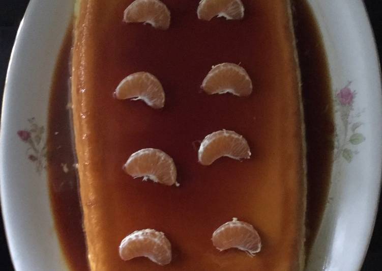 Flan de naranja sin huevos ni horno