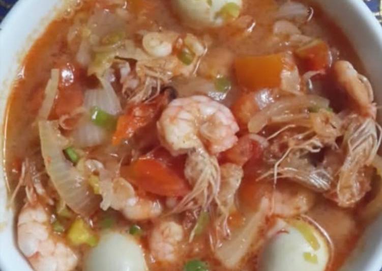Resep 5.Udang Telur Puyuh Asam Manis Pedas Anti Gagal