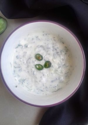 A picture of Mint Cucumber Raita.