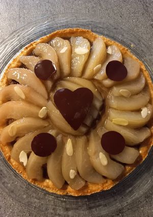 Une photo de Tarte poire-chocolat
