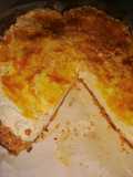 Cheesecake ricotta, arancia, cannela e fette biscottate