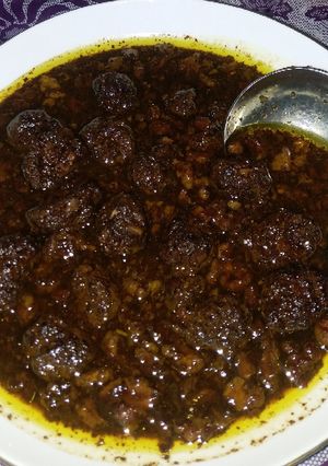 عکسی از دستور فسنجون با گوشت چرخ کرده