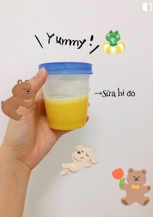 Hình của món Sữa bí đỏ (bữa phụ của bé).