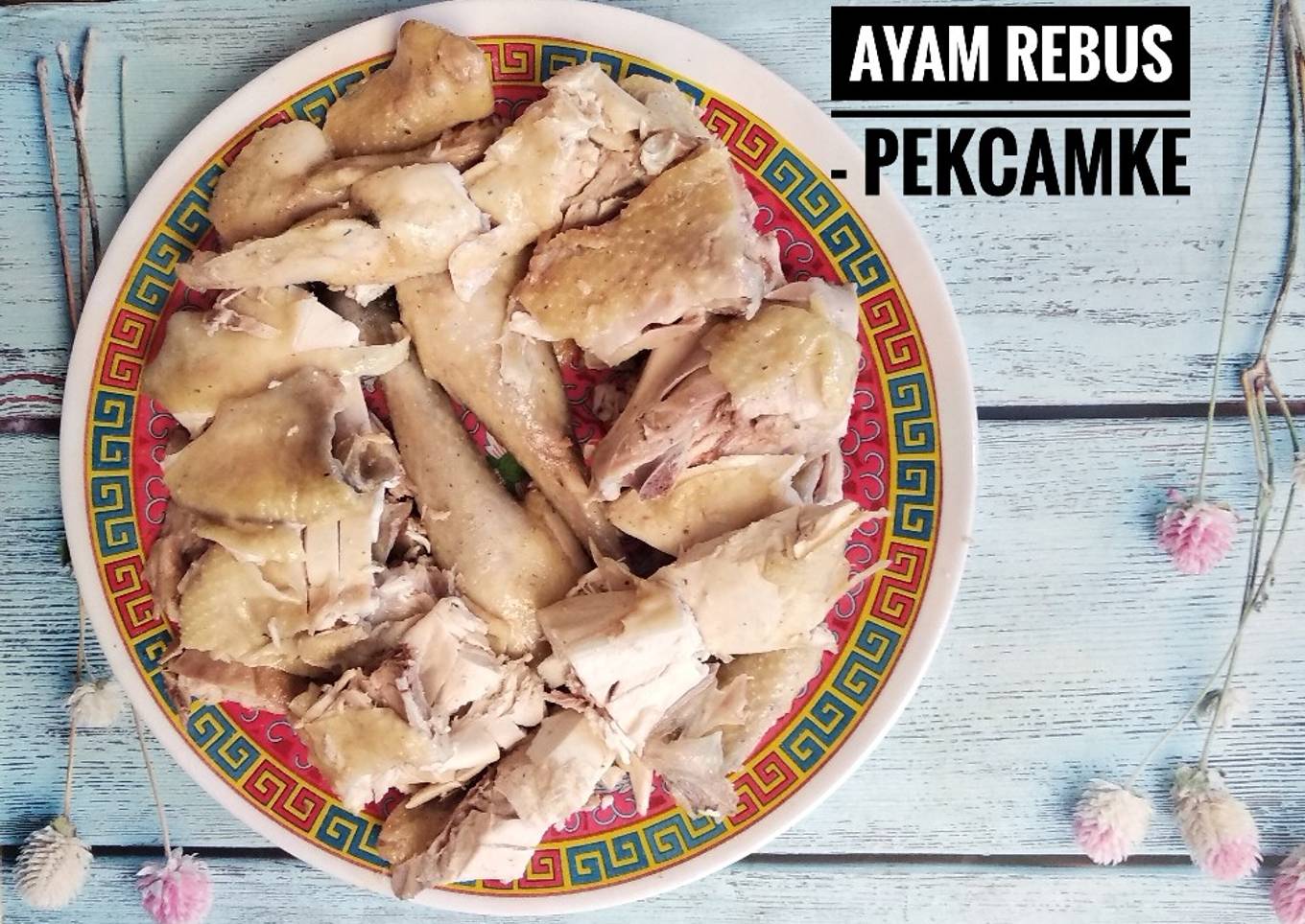 Ayam Kampung Rebus cocolan sambal cabai rawit kecap asin