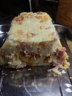 Una foto de Budín de papas y jamón