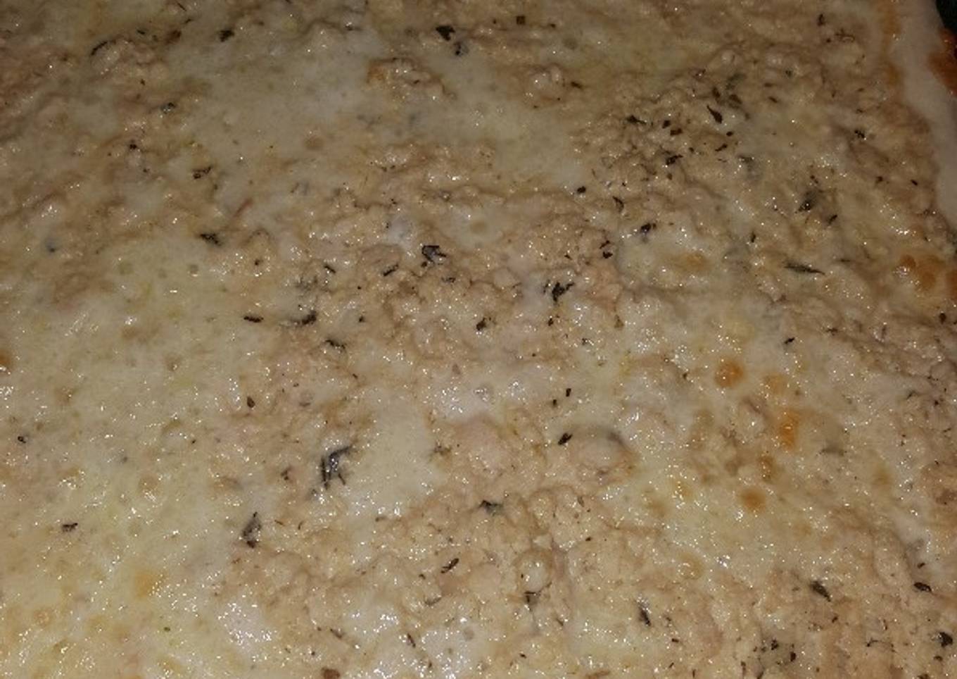 Pizza de pollo con crema