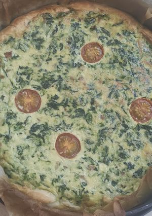 Una foto de Quiche espinacas