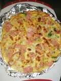 Pizza a base de huevo y avena