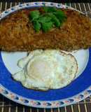 Tacu tacu de Arroz con Lentejas