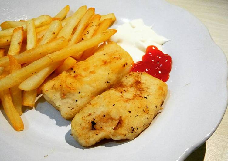Ikan dori goreng tepung (fish and chips)
