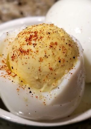 A picture of Air Fryer Hard 'Boiled' Eggs.