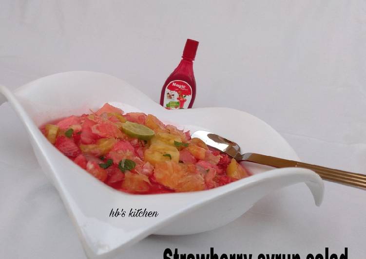 Recipe: Yummy Strawberry syrup salad