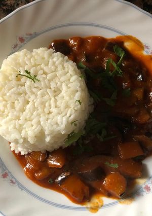Una foto de Berenjenas con gochujang