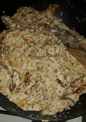 Sült csirkemell szeletek Carbonara módra recept fotója