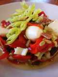 Pimiento asado con  mozzarella y semillas