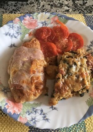 Una foto de Milanesa napolitana
