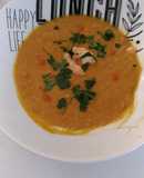 Crema thai de camarones