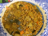 Lentejas al curry con verduras y manzana en olla a presión