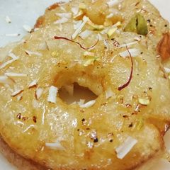Apple Jalebi/Apple Donut A picture of Apple Jalebi/Apple Donut.