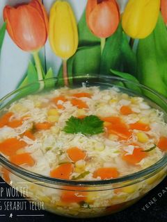 Foto resep Sup Wortel Jagung Serabut Telur #Dandelion