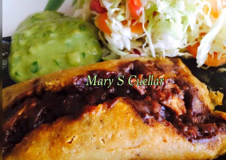 Tamales de pollo con mole en hoja de plátano mi receta💖