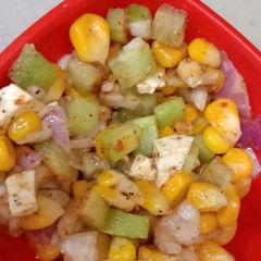 A picture of Corn paneer chaat.